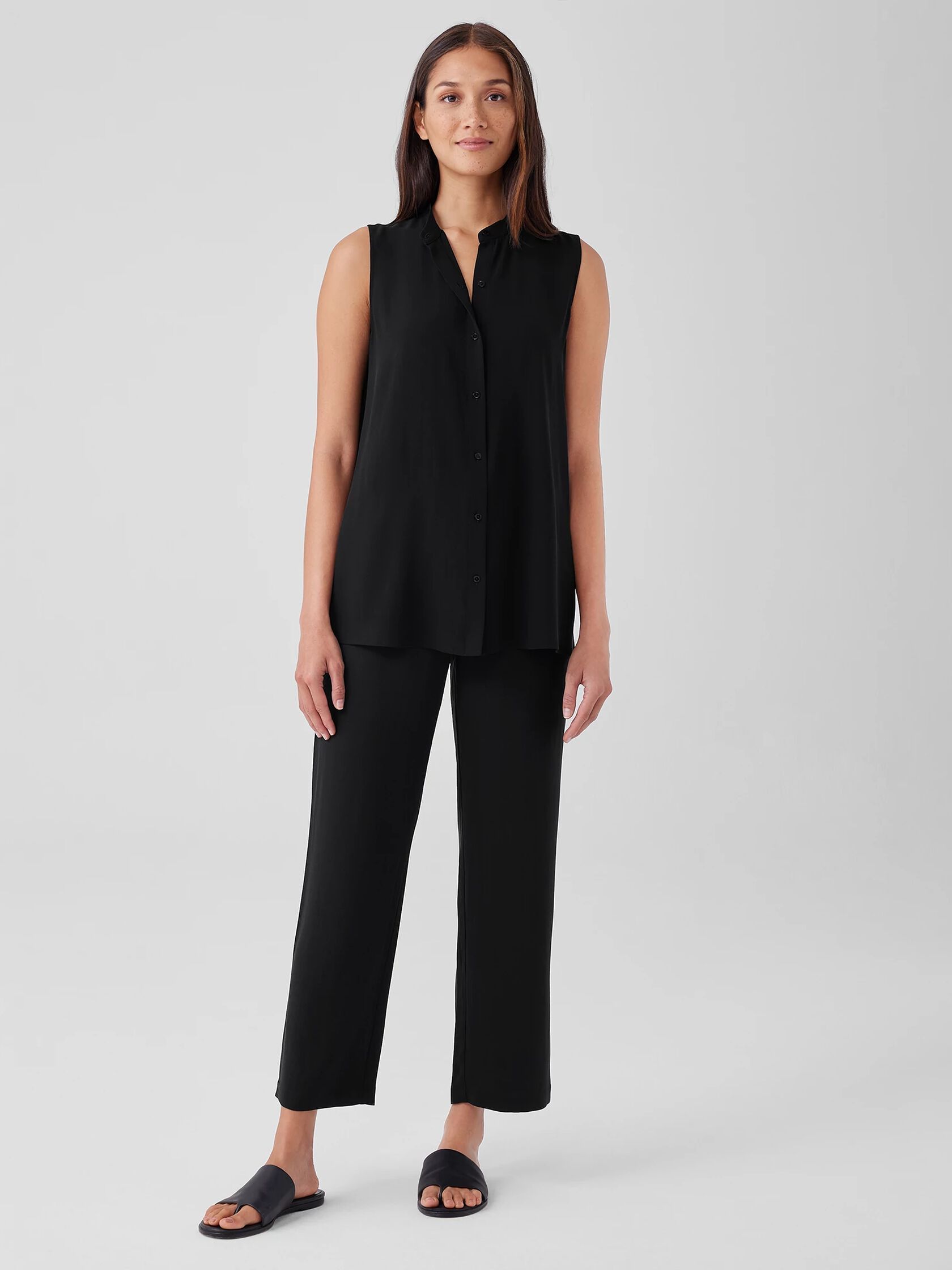 Silk Georgette Crepe Straight Pant