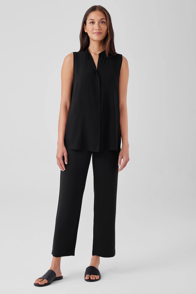Silk Georgette Crepe Straight Pant Silk Georgette Crepe Straight Pant