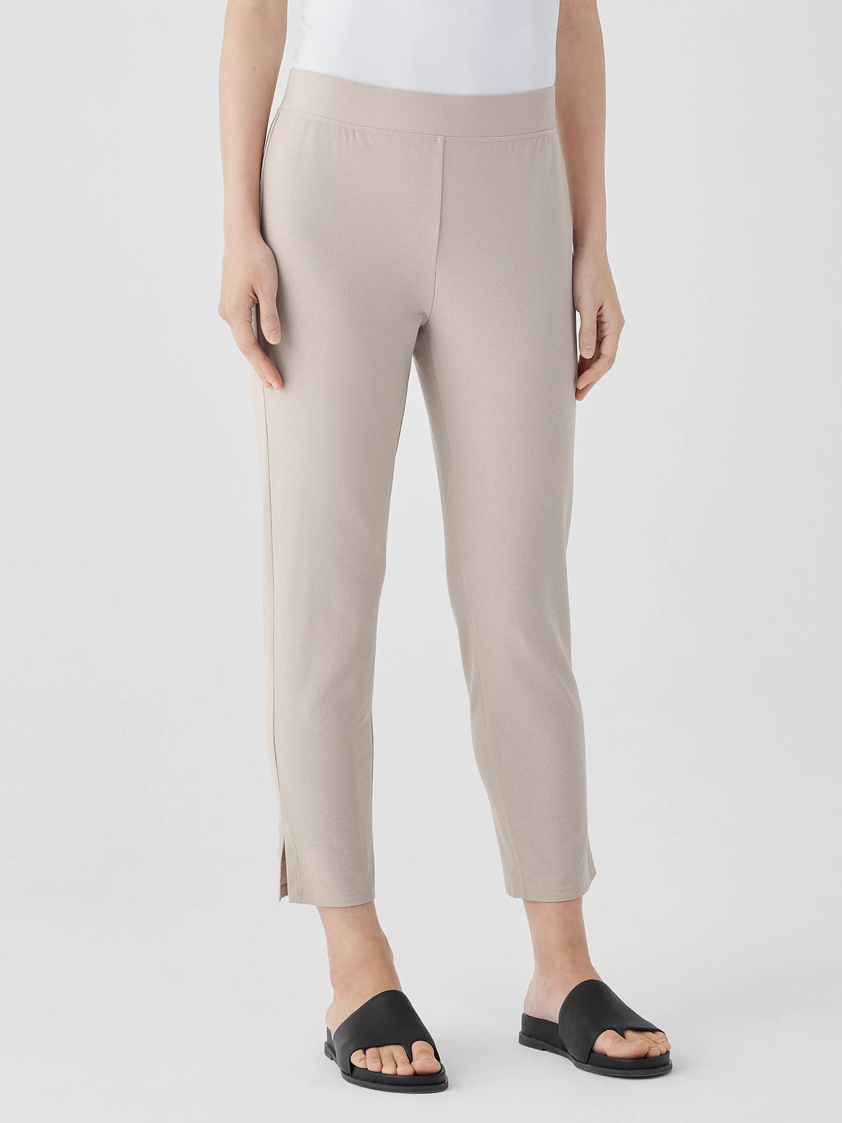 Washable Stretch Crepe Pant with Slits