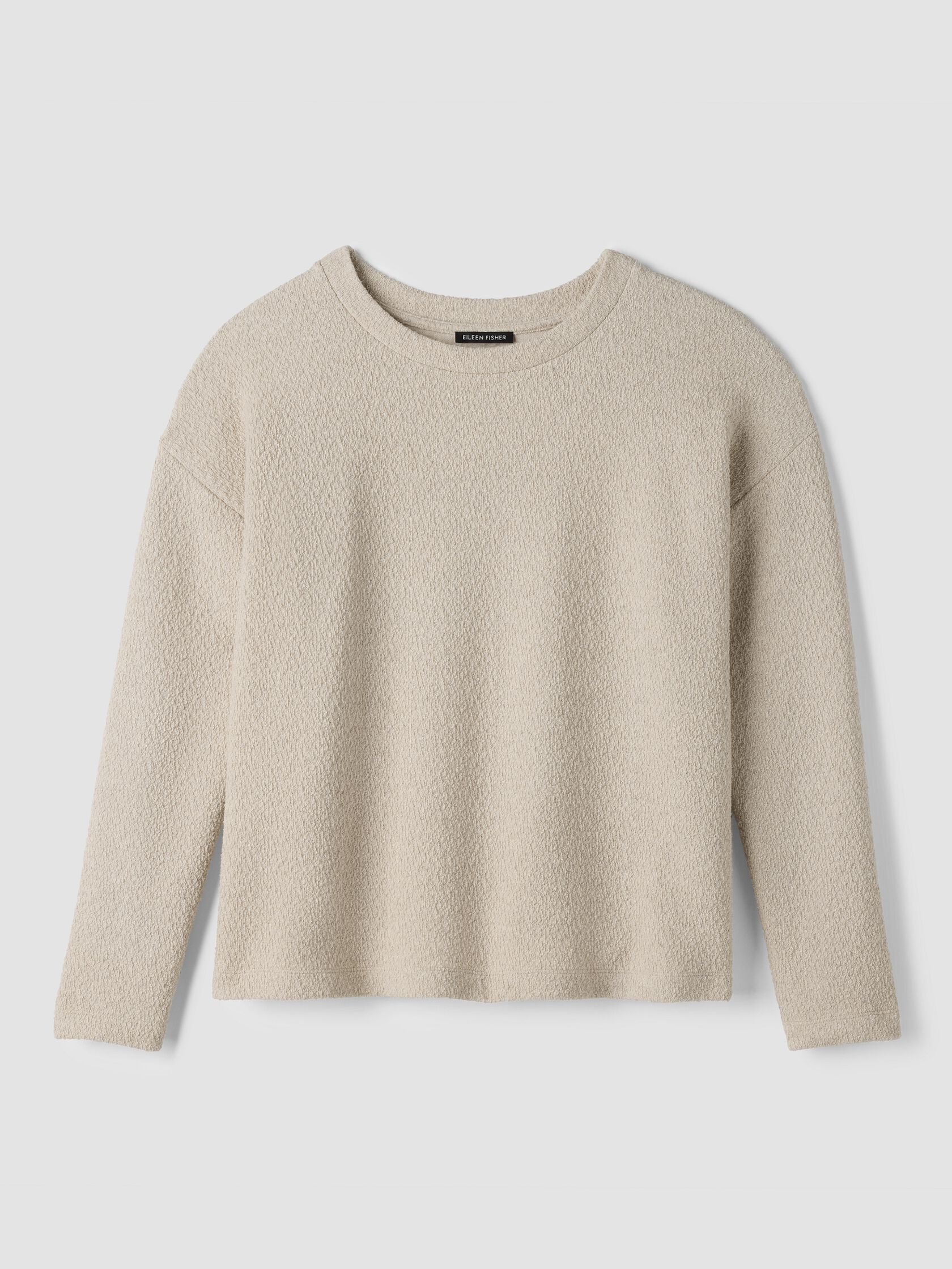 Organic Cotton Boucle Knit Crew Neck Top