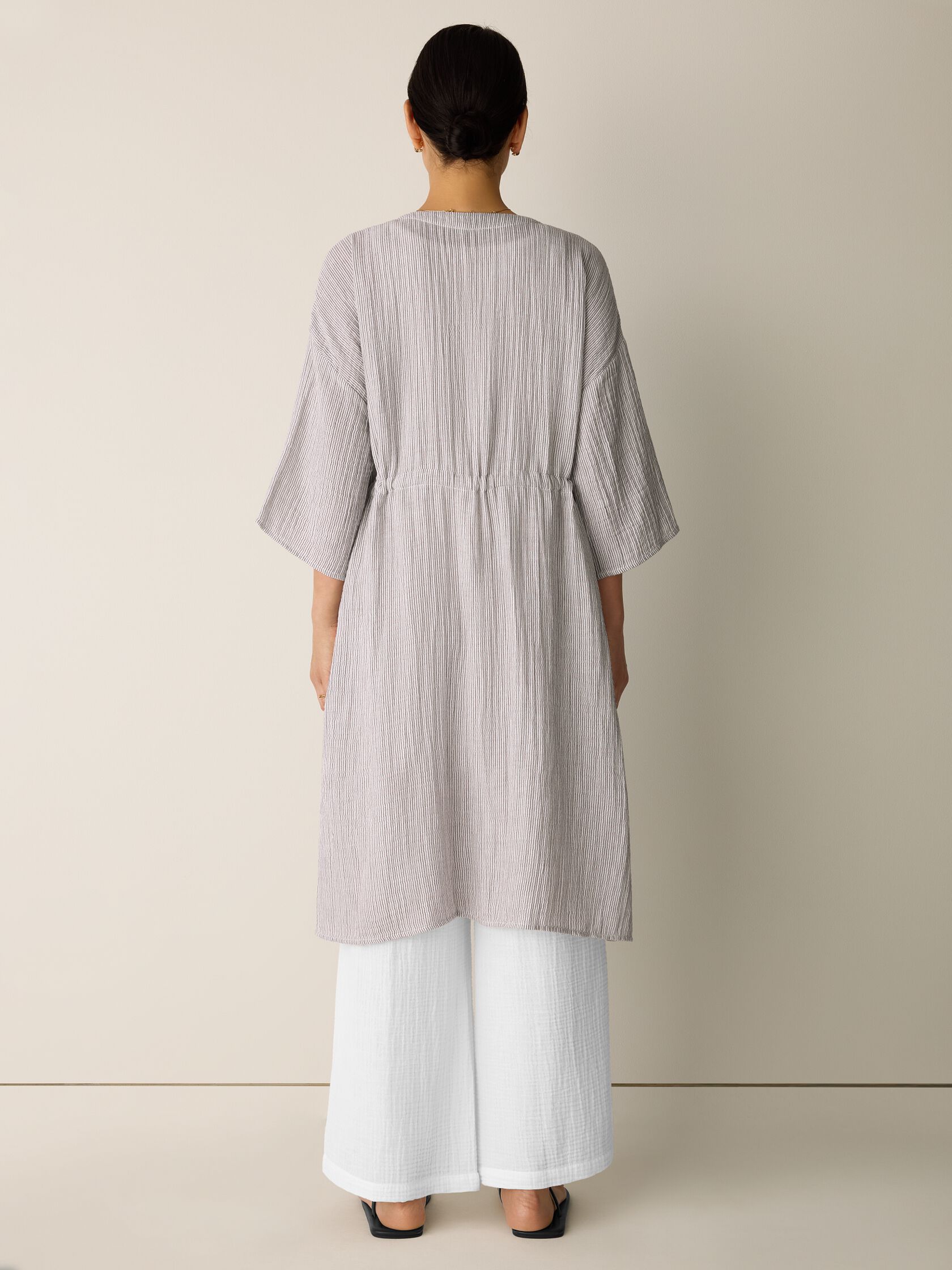 Striped Organic Cotton Gauze Caftan
