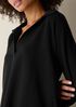 Cozy Brushed Terry Hug Split Neck Long Top