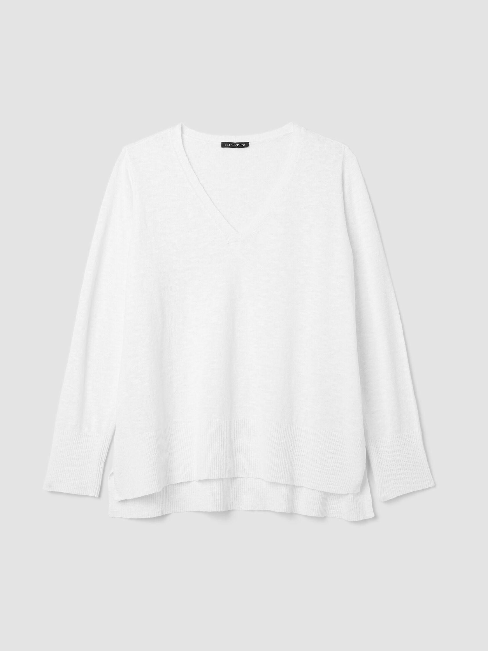 Organic Linen Cotton Slub V-Neck Top