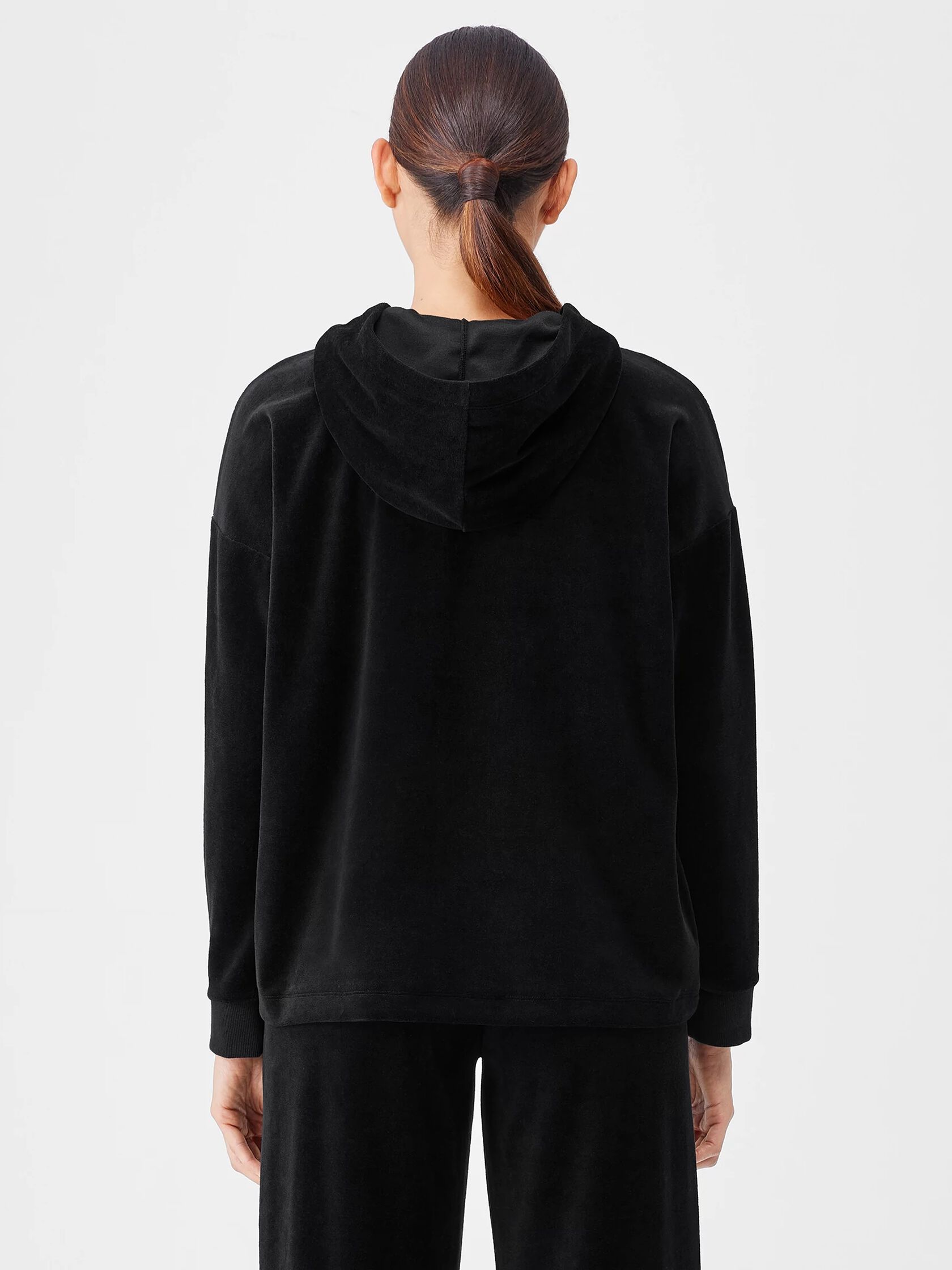 Cotton Velour Hooded Top