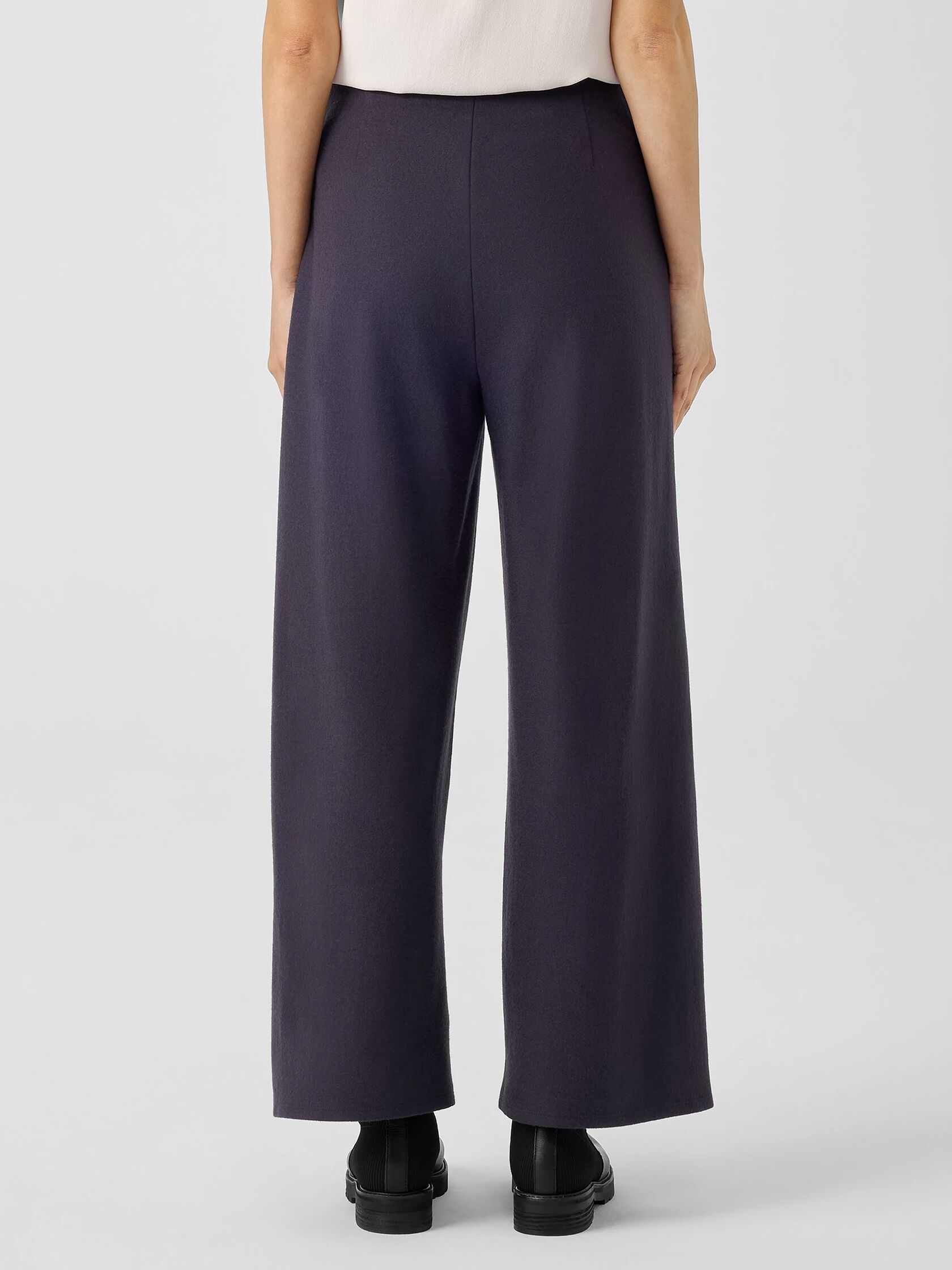 Boiled Wool Jersey Wide-Leg Pant