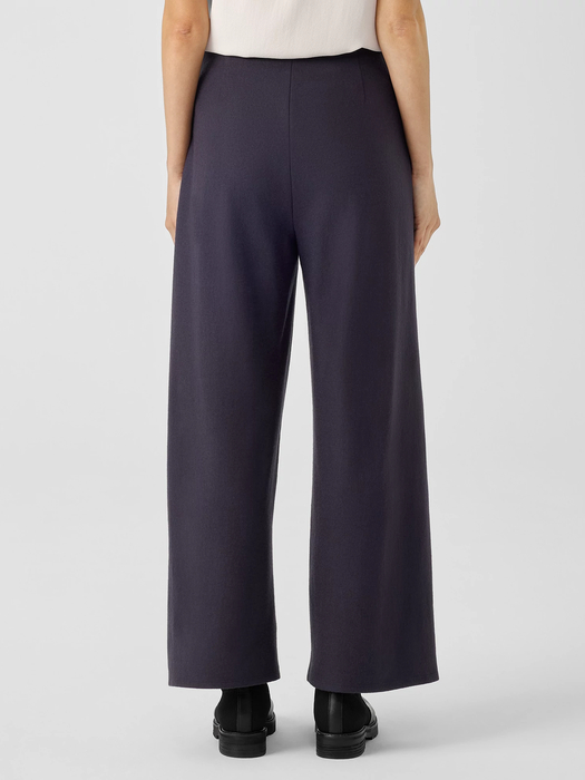 Boiled Wool Jersey Wide-Leg Pant