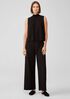 Silk Georgette Crepe Mock Neck Tank