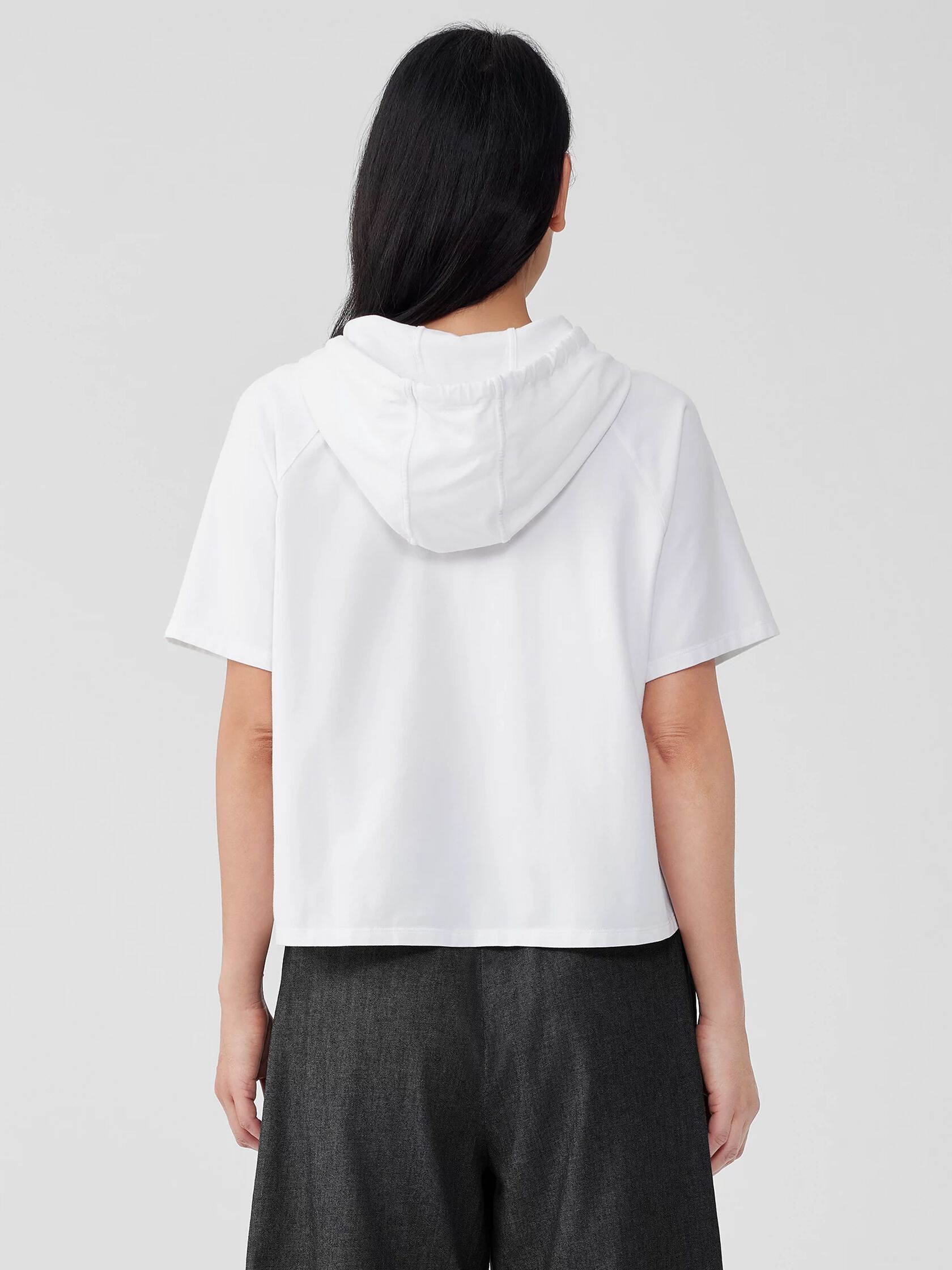 Pima Cotton Stretch Jersey Hooded Top