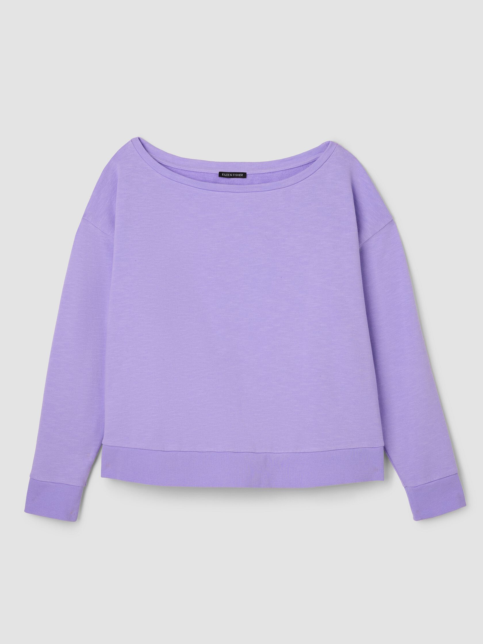 Garment-Dyed Organic Cotton Terry Bateau Neck Top