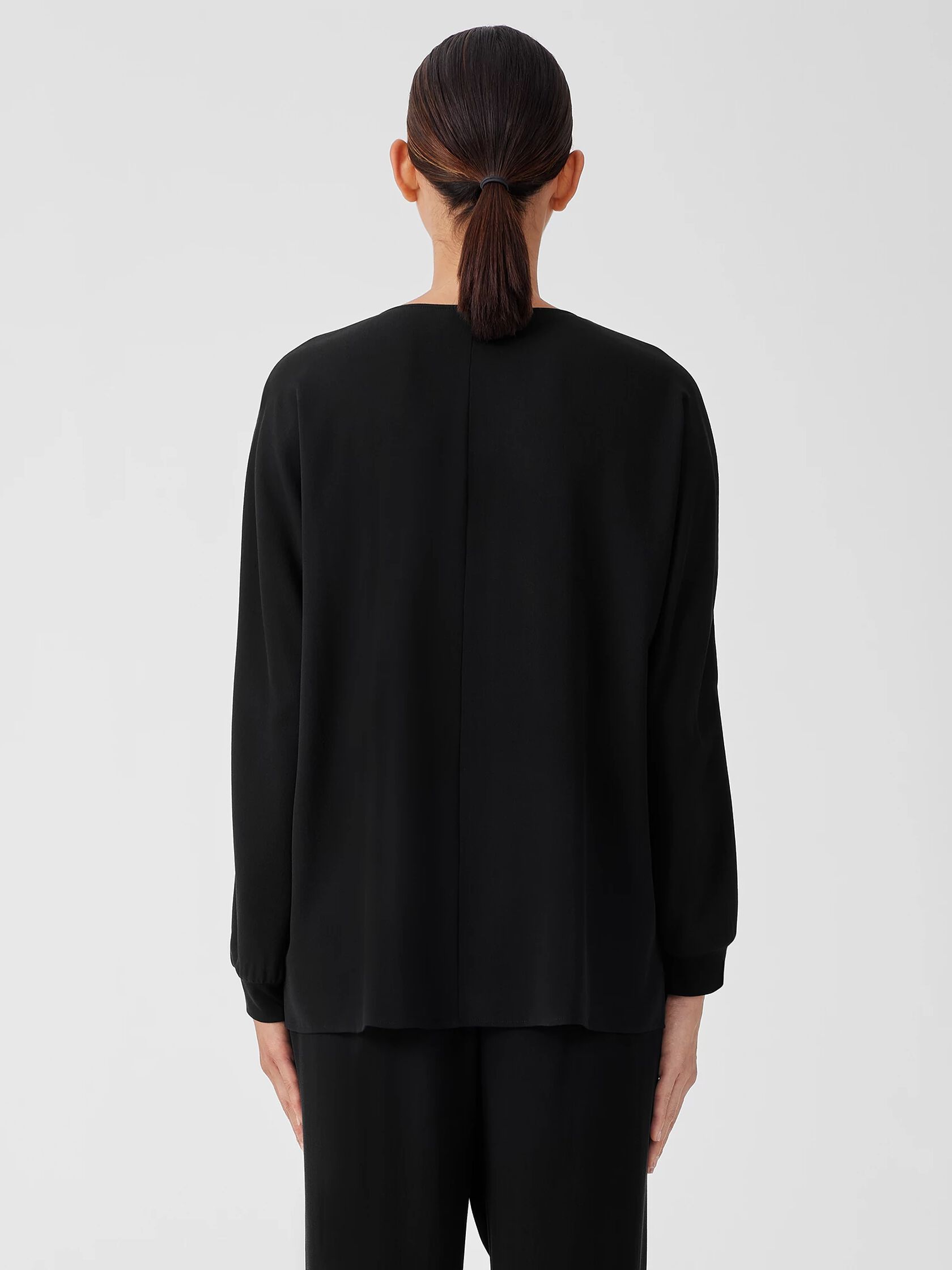 Silk Georgette Crepe Dolman Sleeve Top