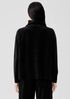 Cotton Velour Funnel Neck Box-Top