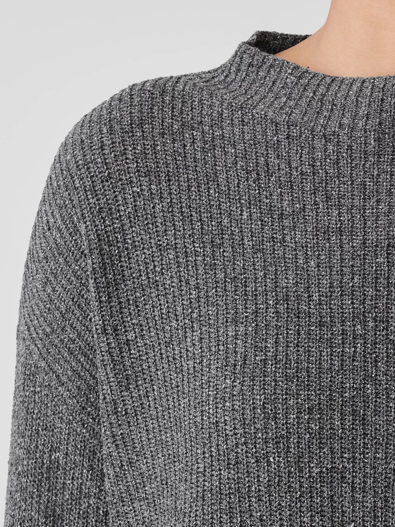 Silk Noil Funnel Neck Top