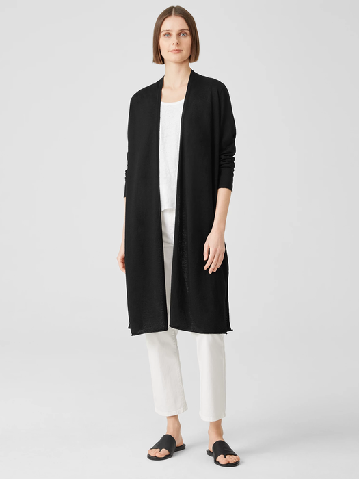 Organic Linen Cotton Jersey Long Cardigan
