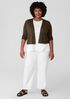 Organic Linen Cotton Airy Tuck Cropped Cardigan