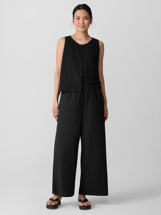 Washed Organic Cotton Poplin Wide-Leg Pant