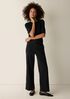 Cotton Stretch Denim Wide-Leg Trouser