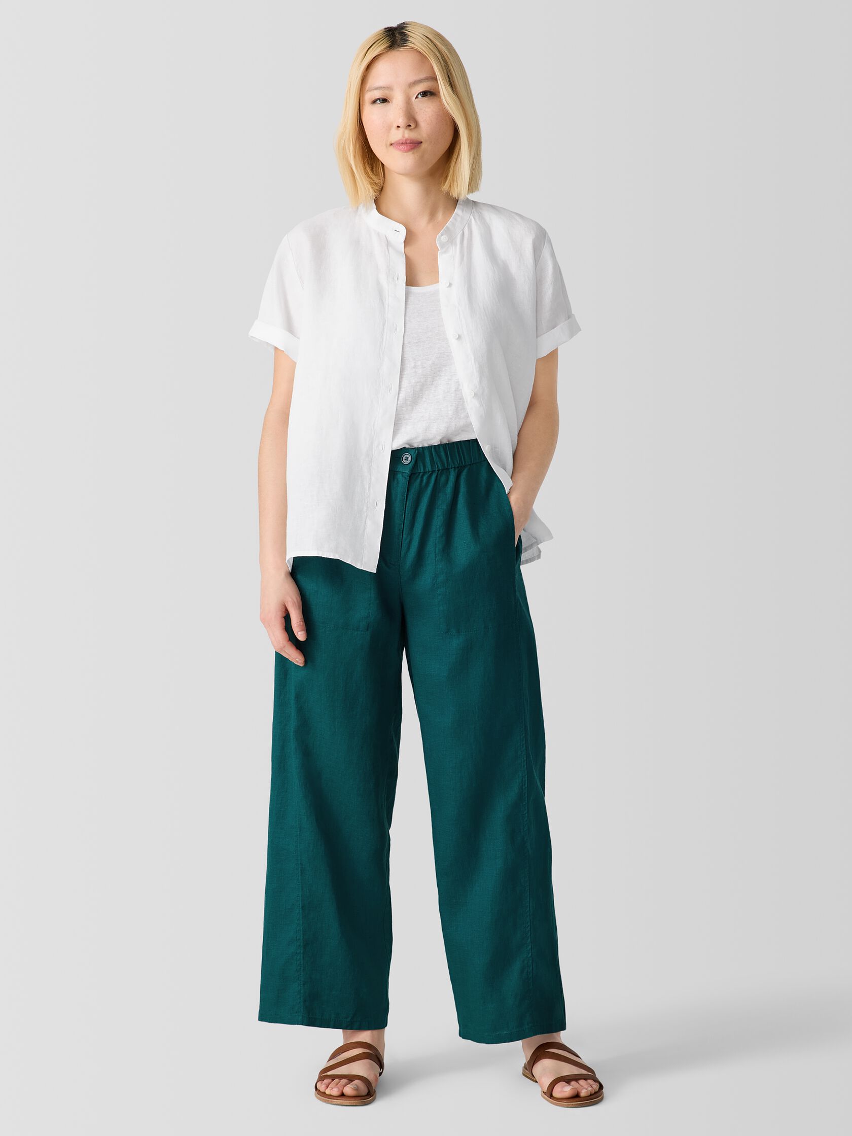 Organic Linen Wide Trouser Pant