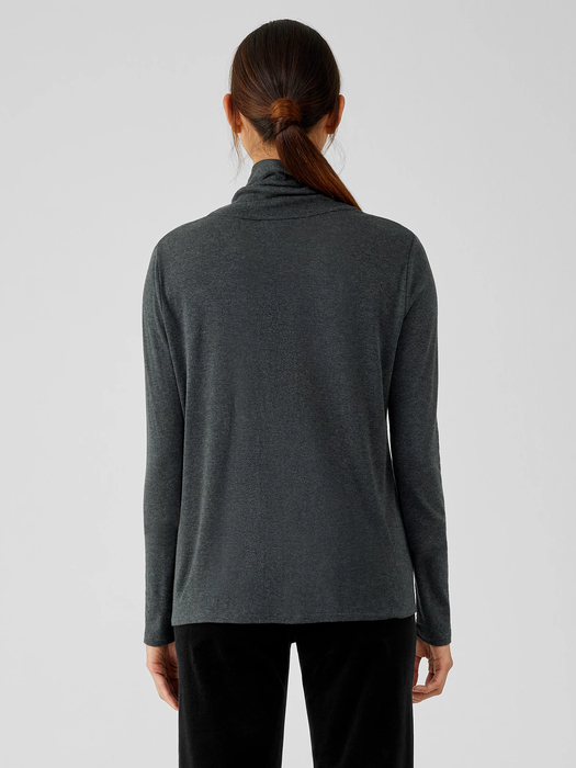 Pima Cotton Blend Turtleneck Top