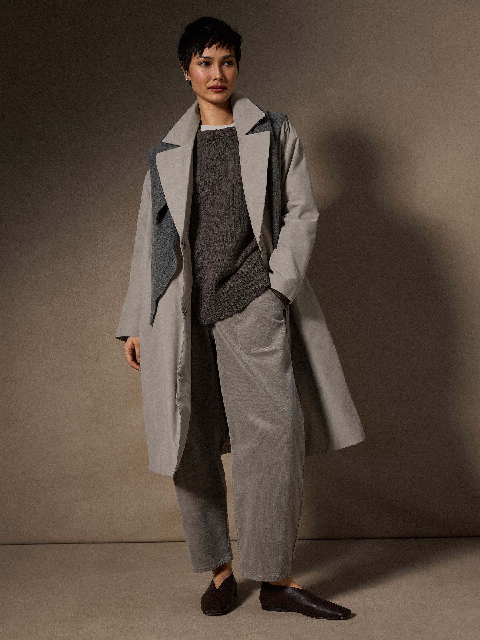 Light Cotton Nylon Padded Trench Coat