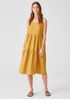Washed Organic Linen Delave Tiered Dress