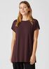 Stretch Silk Jersey Crew Neck Top