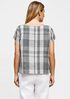 Organic Linen Cotton Plaid Bateau Neck Top