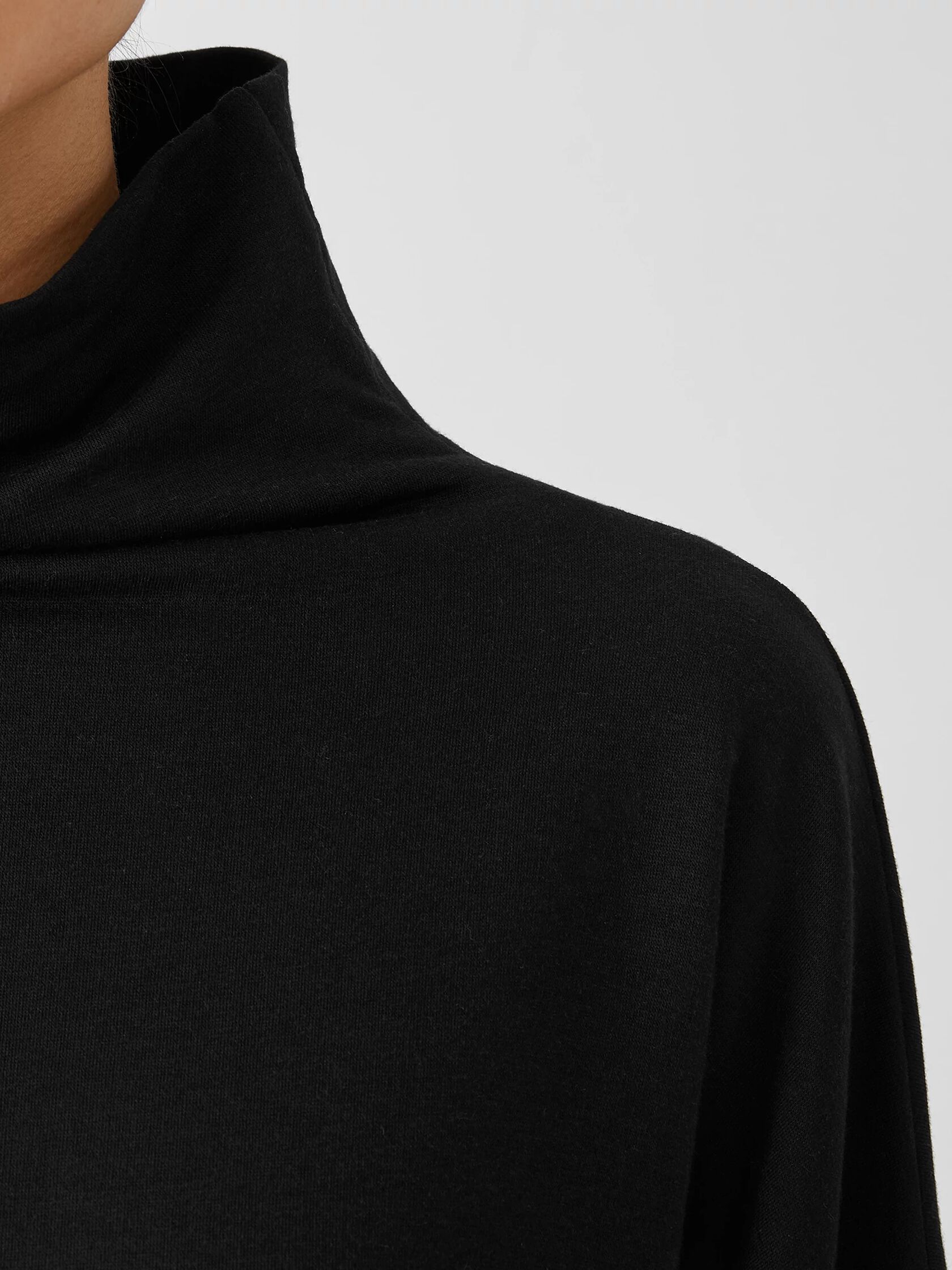 Cozy Brushed Terry Funnel Neck Box-Top