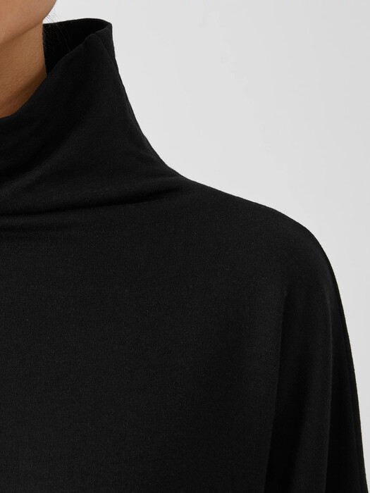 Cozy Brushed Terry Funnel Hug Neck Box-Top