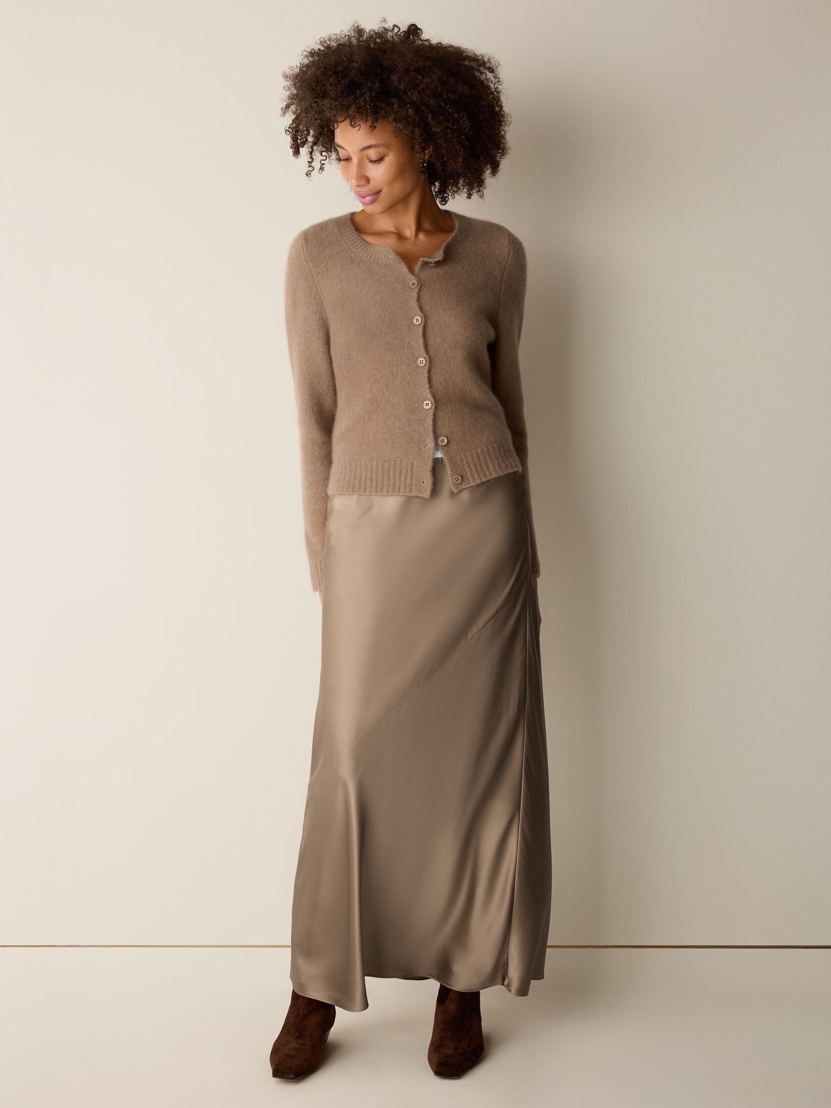 Heavyweight Silk Charmeuse Bias Skirt