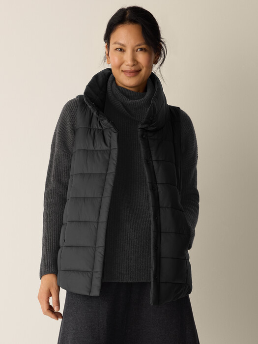 Eggshell Recycled Nylon Stand Collar Vest