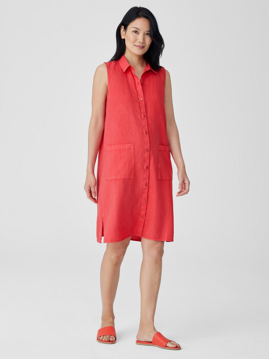 eileen fisher classic collar shirt dress Eileen Fisher Classic Collar Midi Dress