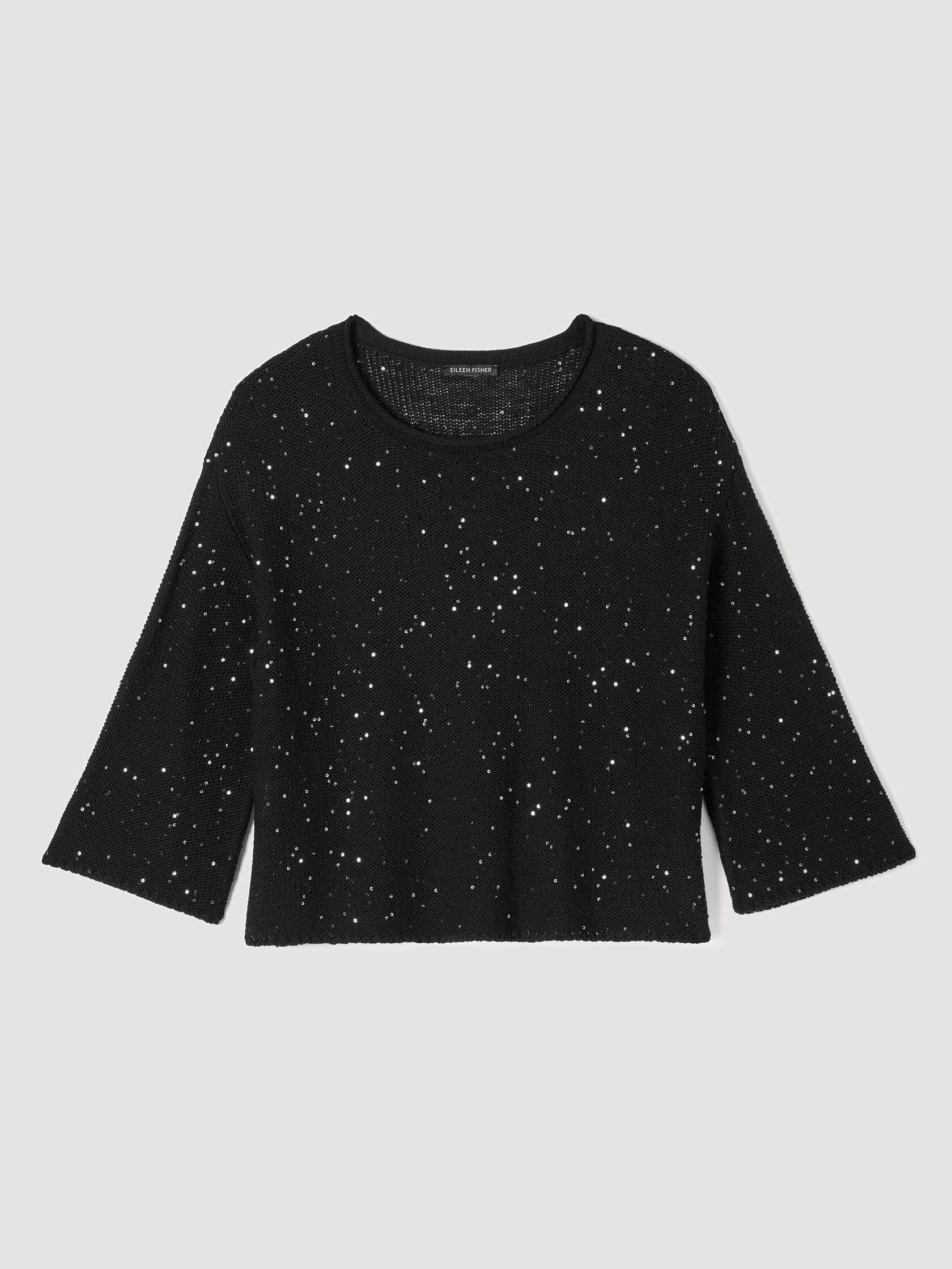 Merino Sequin Jewel Neck Top