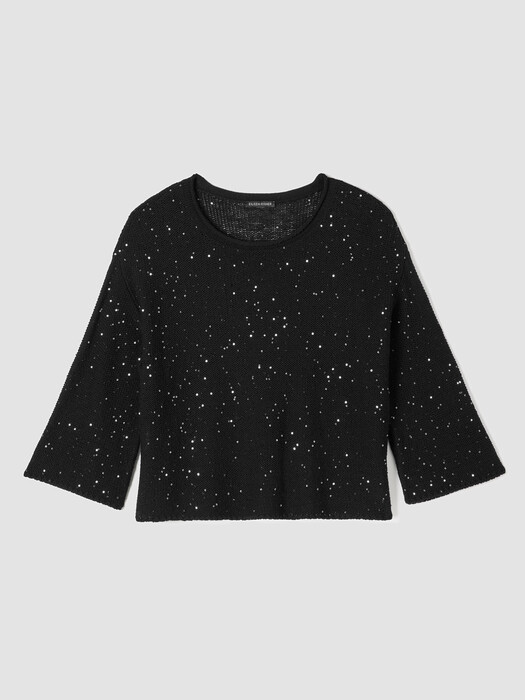 Merino Sequin Jewel Neck Top