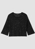 Merino Sequin Jewel Neck Top