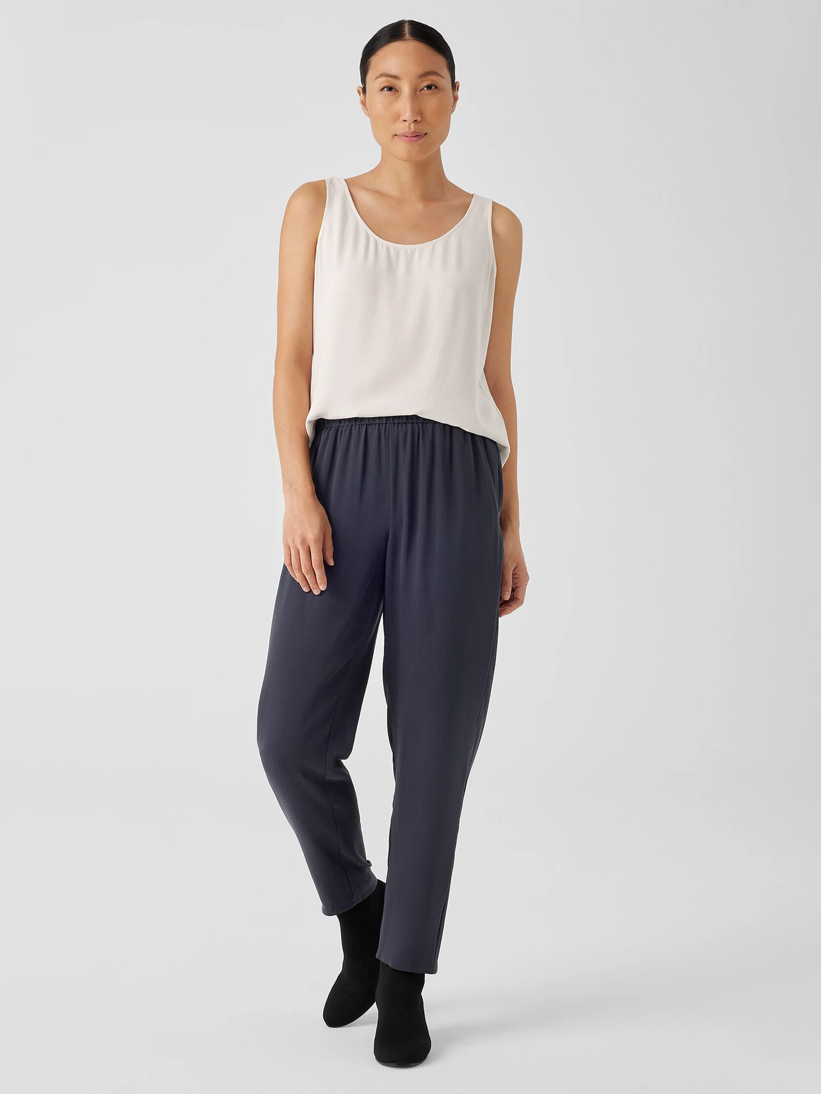 Silk Georgette Crepe Tapered Pant