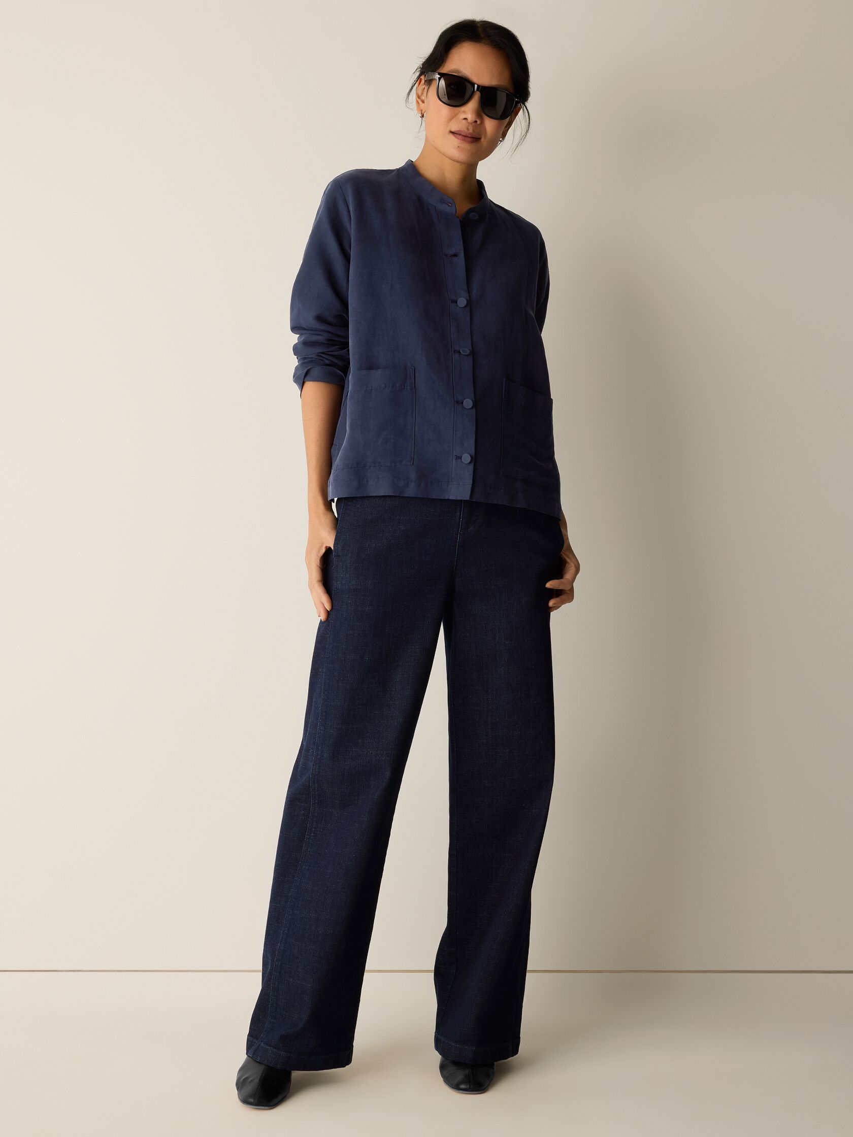 Linen Silk Twill Shirt Jacket