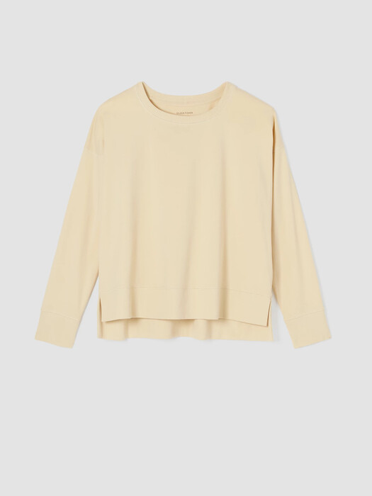 Traceable Cotton Jersey Crew Neck Top