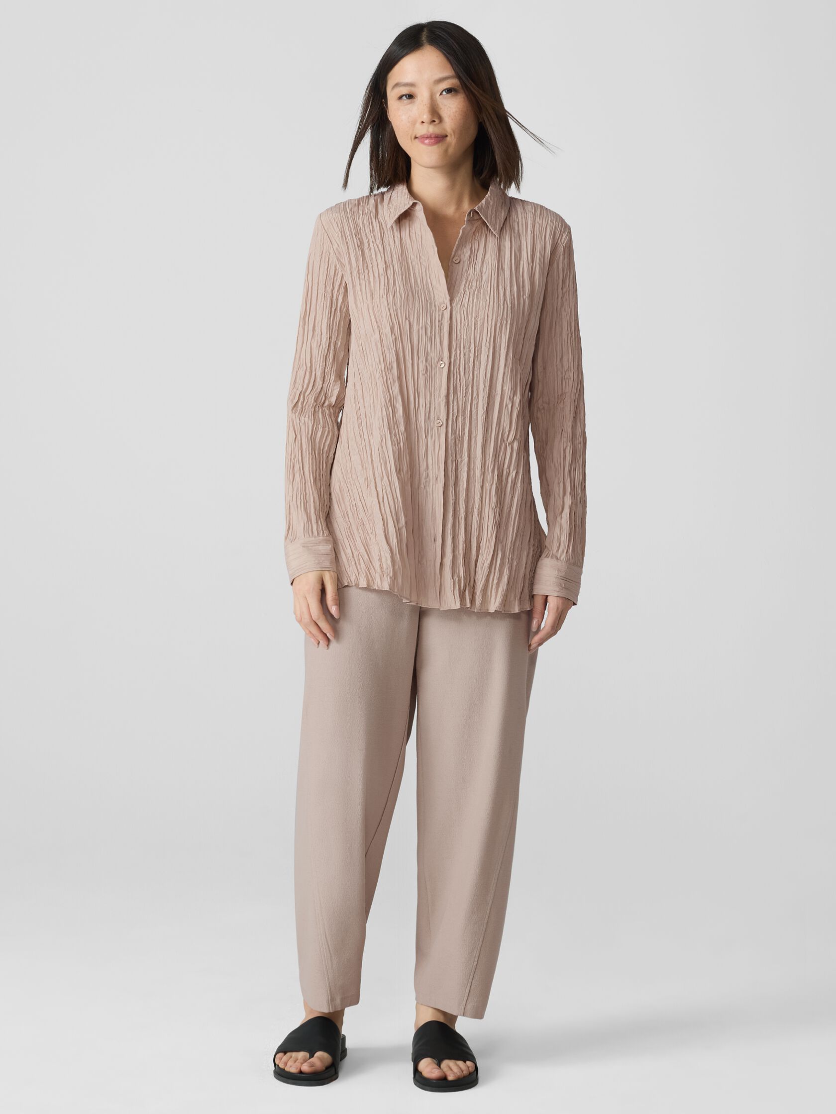 Washable Stretch Crepe Lantern Pant