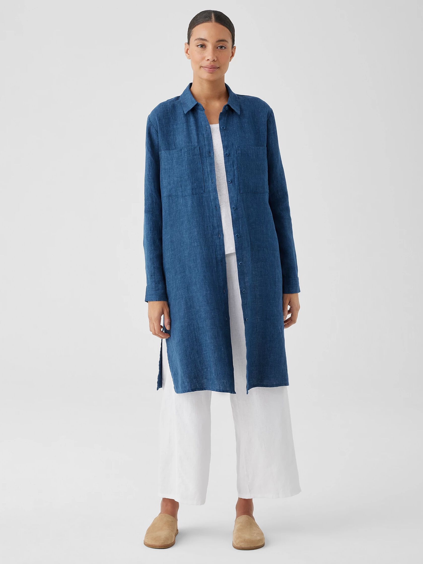 Washed Organic Linen Délavé Shirtdress