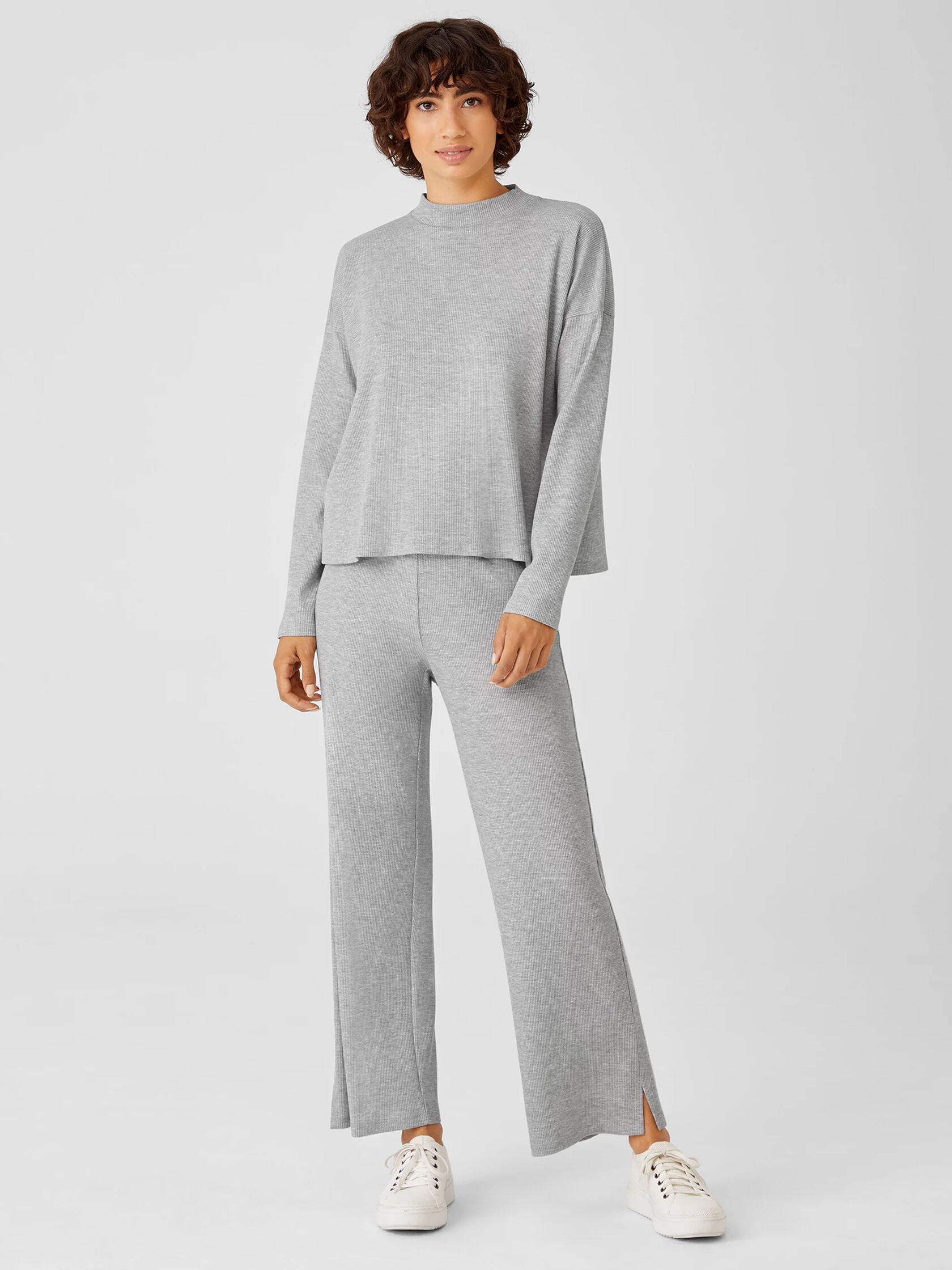 Cozy Waffle Knit Mock Neck Box-Top