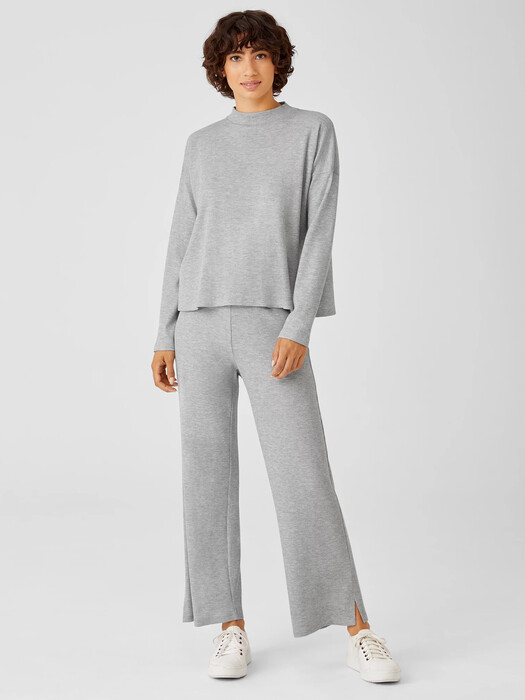 Cozy Waffle Knit Mock Neck Box-Top
