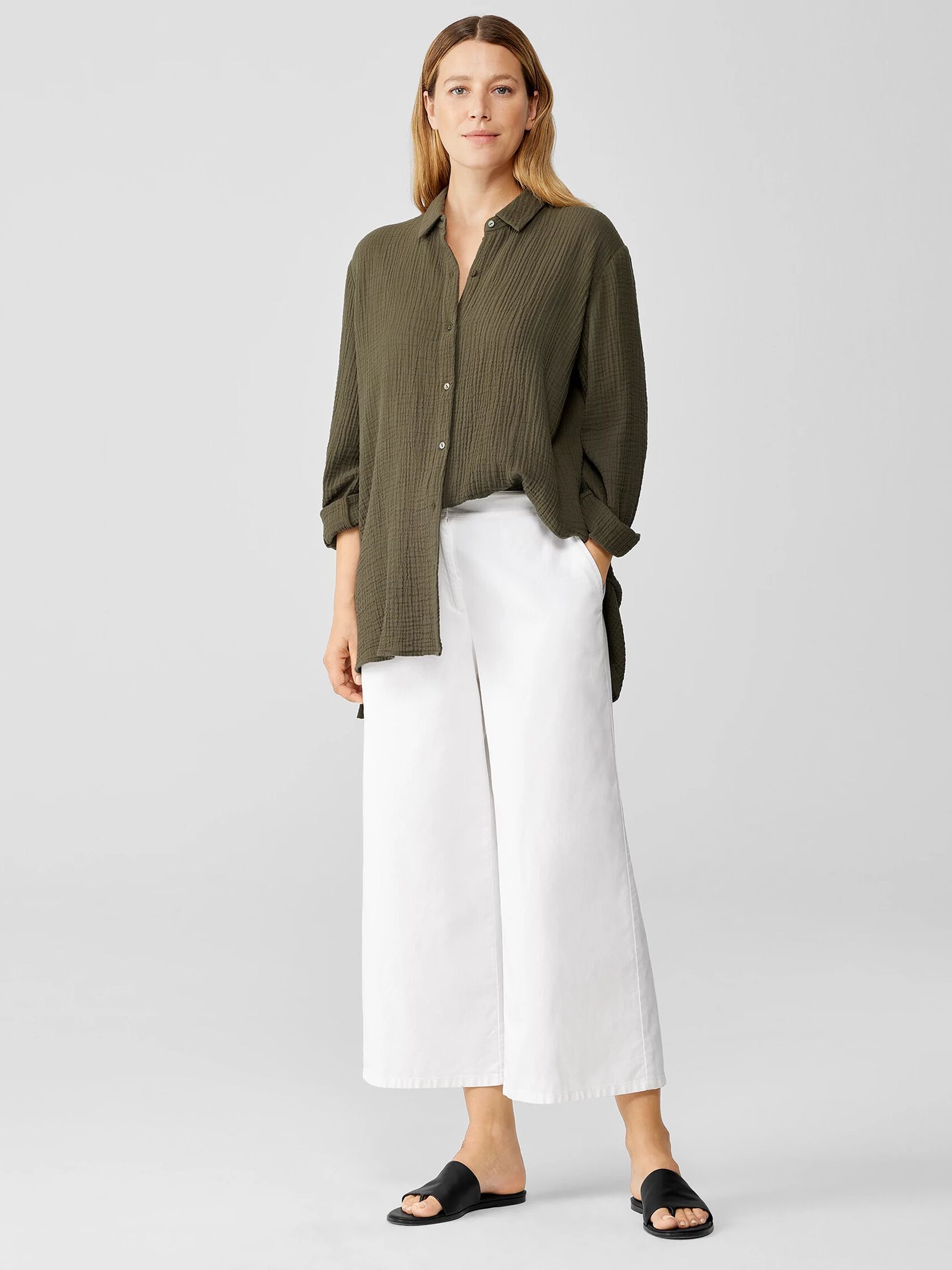 Organic Cotton Hemp Stretch Wide-Leg Pant