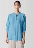 Silk Georgette Crepe Band Collar Shirt
