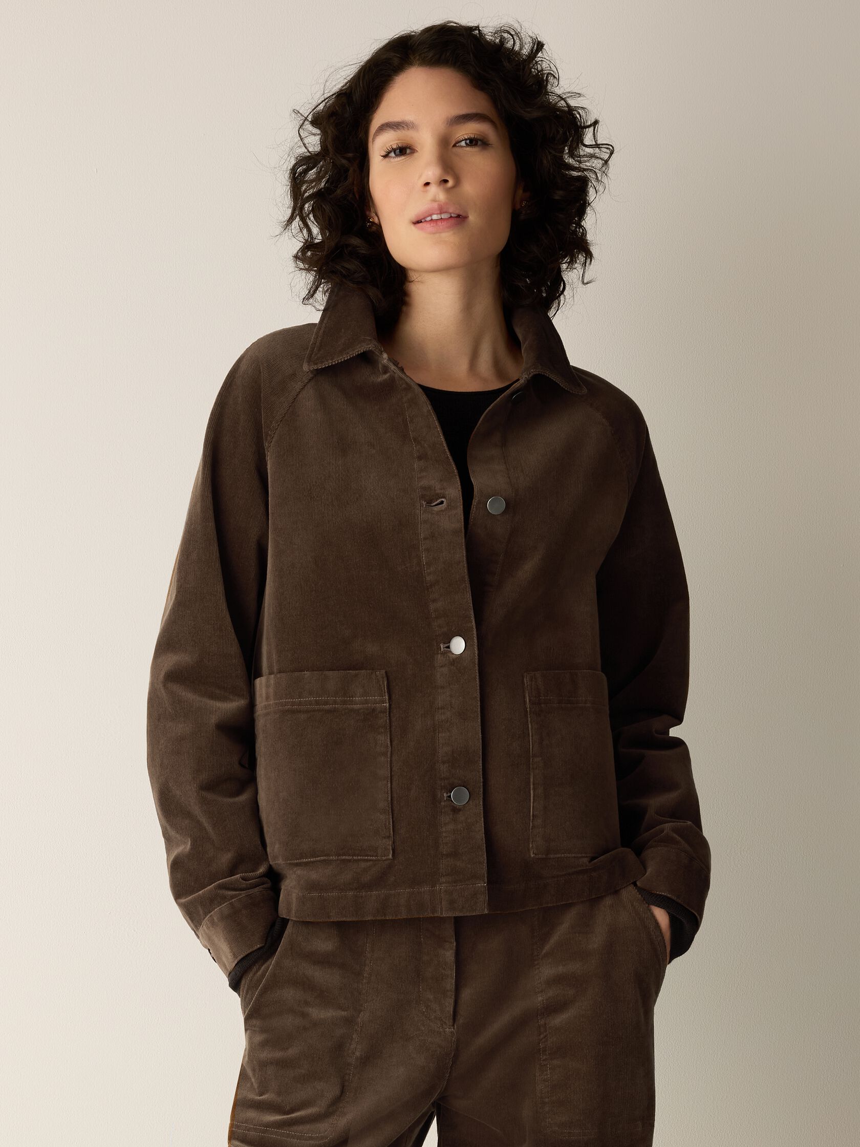 Organic Cotton Corduroy Classic Collar Jacket