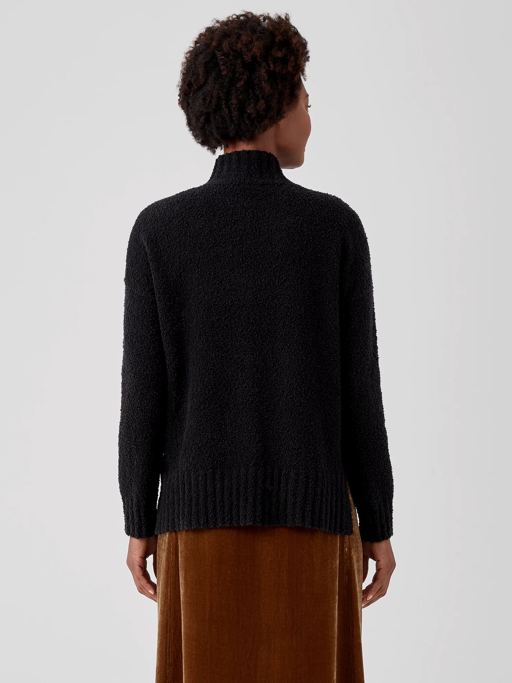 Organic Cotton Boucle Turtleneck Box-Top