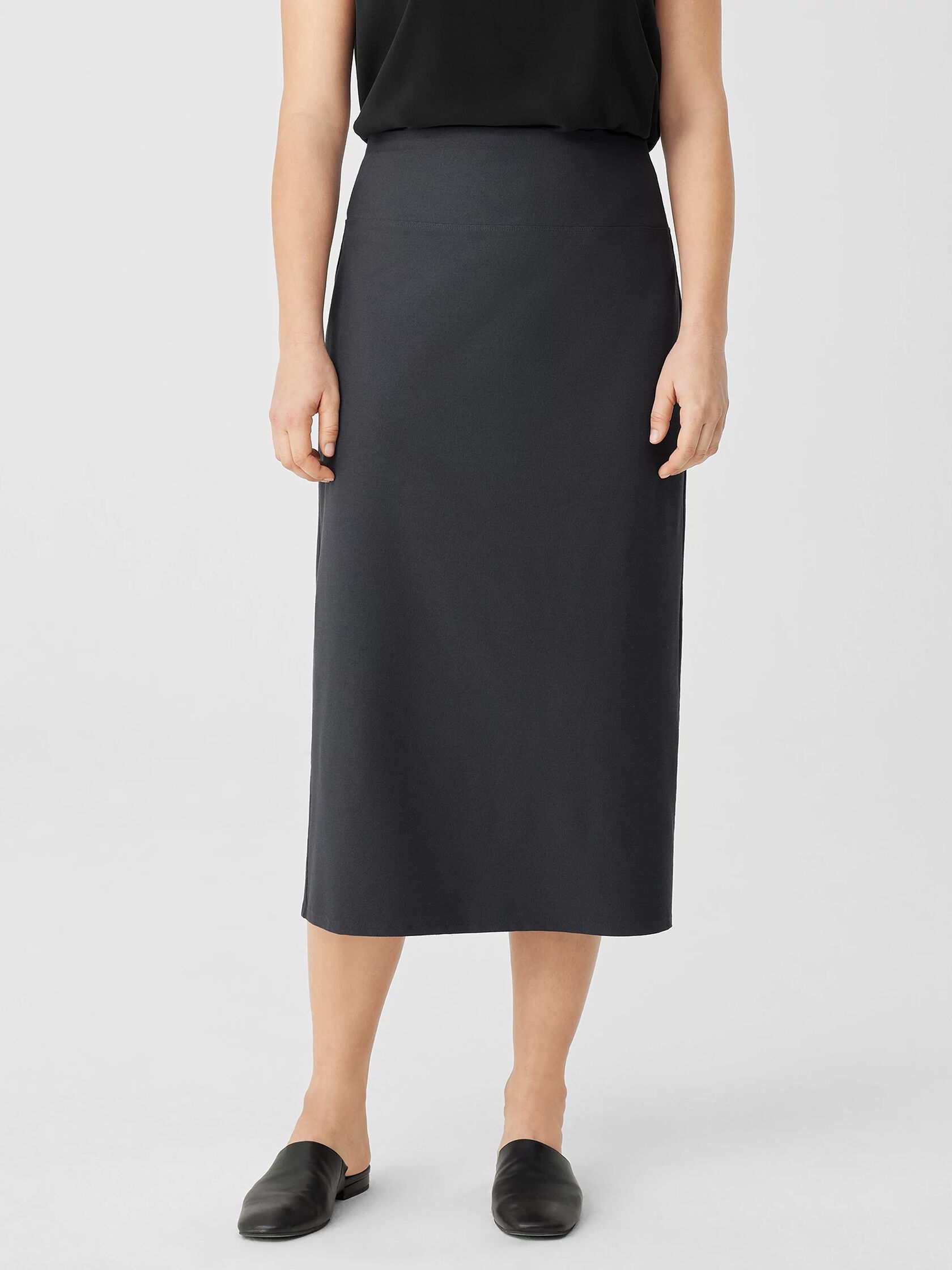 Washable Stretch Crepe Pencil Skirt