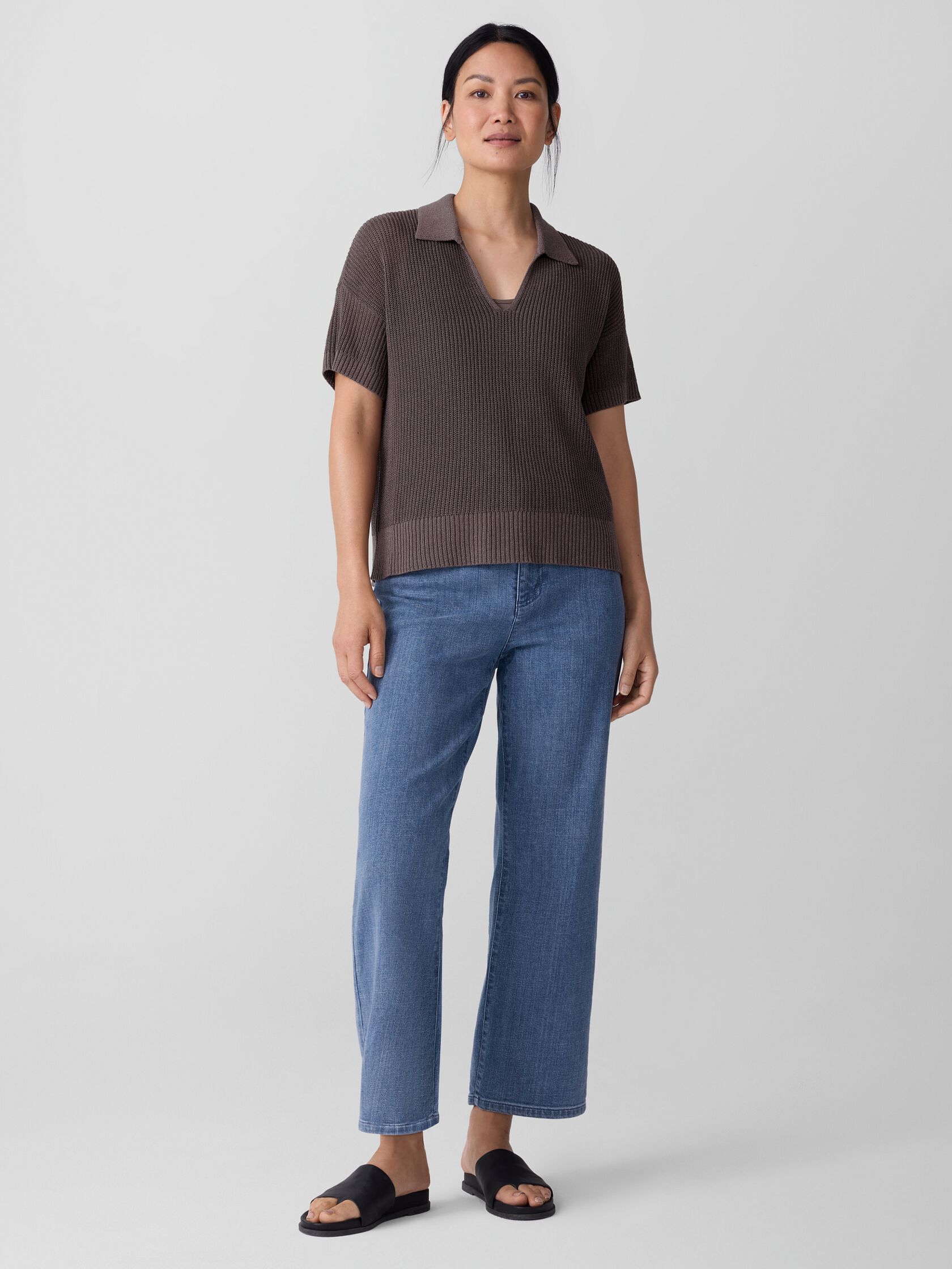 Cotton Stretch Denim Straight Jean