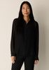 Sheer Silk Georgette Classic Collar Pintuck Shirt