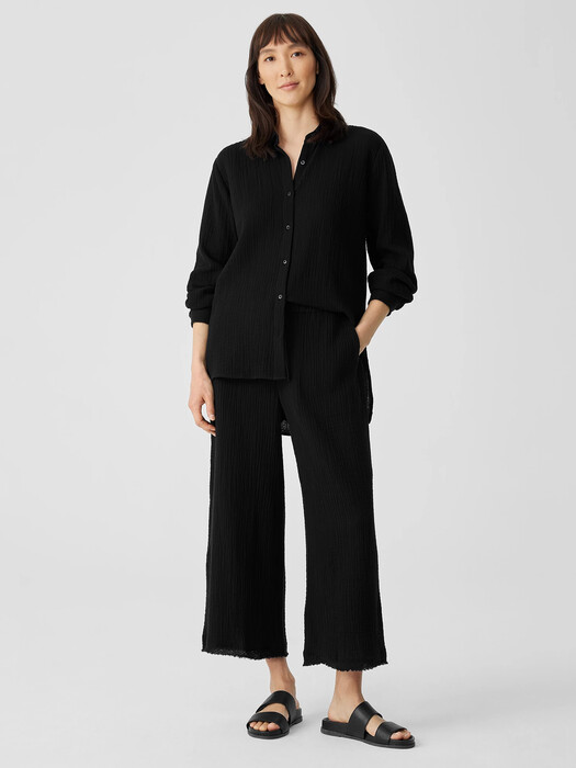 Organic Cotton Gauze Wide-Leg Pant