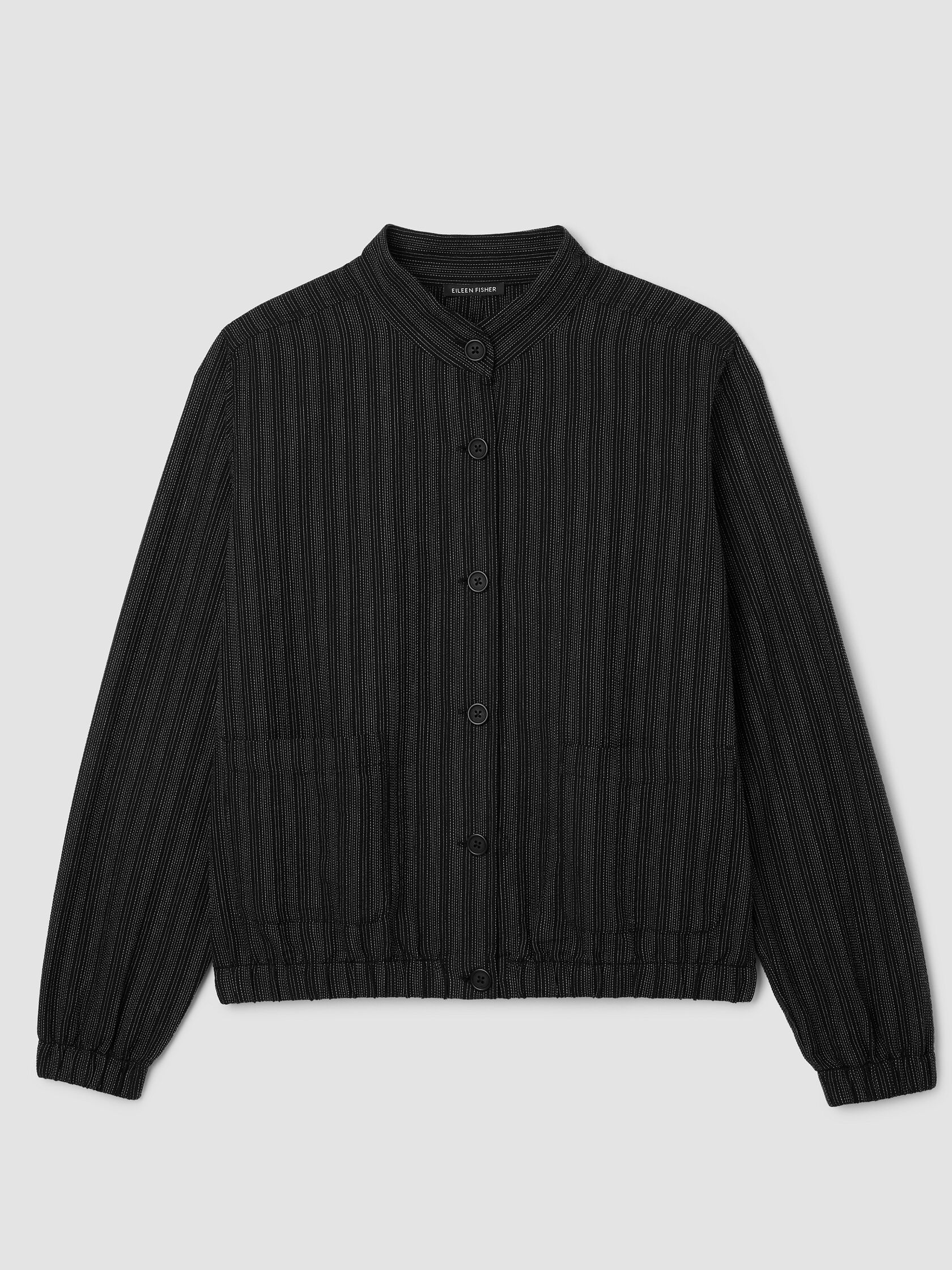 Cotton Blend Stripe Stitch Flight Jacket